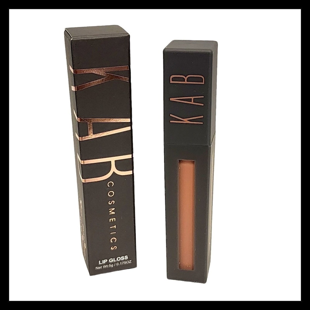 KAB Cosmetics Lip Gloss Sugar & Spice Dusty Rose Beige Nude Full Size New in Box